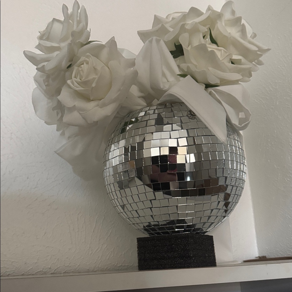 mirrorball disco planter